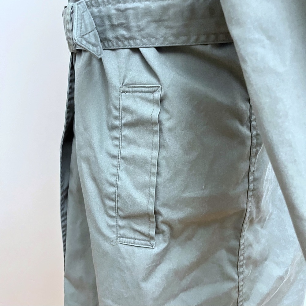 Vintage America Army Green Utility Belted Waist Double Button Trench Coat 42R - Picture 6 of 14